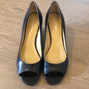 Nine West Peep Toe Wedge High Heels